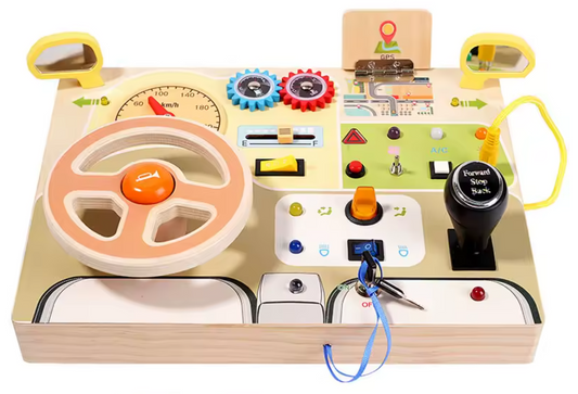 Tablero Sensorial Terapéutico con Volante y Luces LED – Regulación y Estimulación Temprana